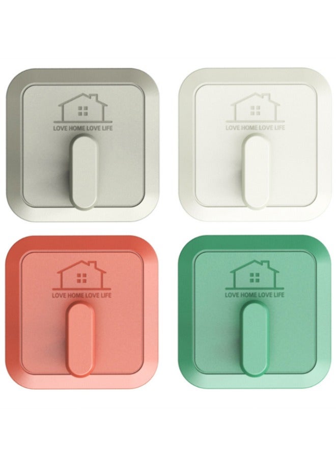 Self Adhesive Hooks, 4pcs Adhesive Towel Hooks Heavy Sticky Hooks Waterproof Shower Wall Hooks Cute Wall Hangers Without Nails for Bathroom, Kitchen, Office, Closet, Glass - Image 1